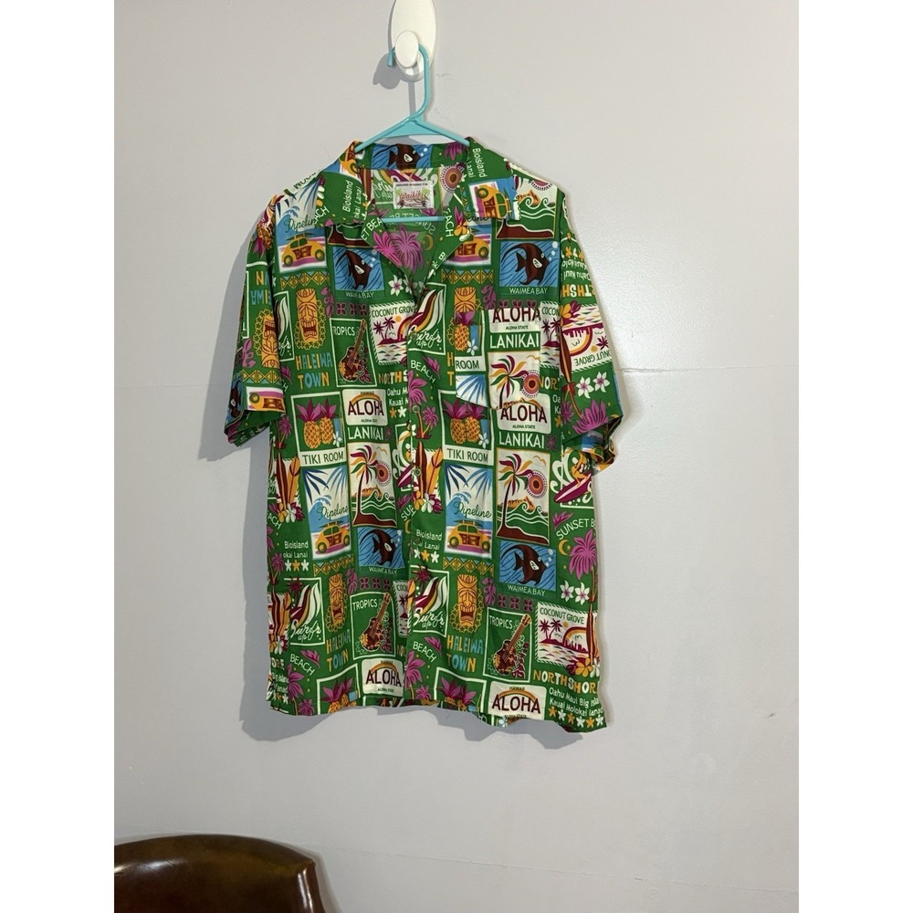 Waikiki  Designed For Hawaii RN 75031‎ Men's Beach Tropical Short Sleeve BD M/L